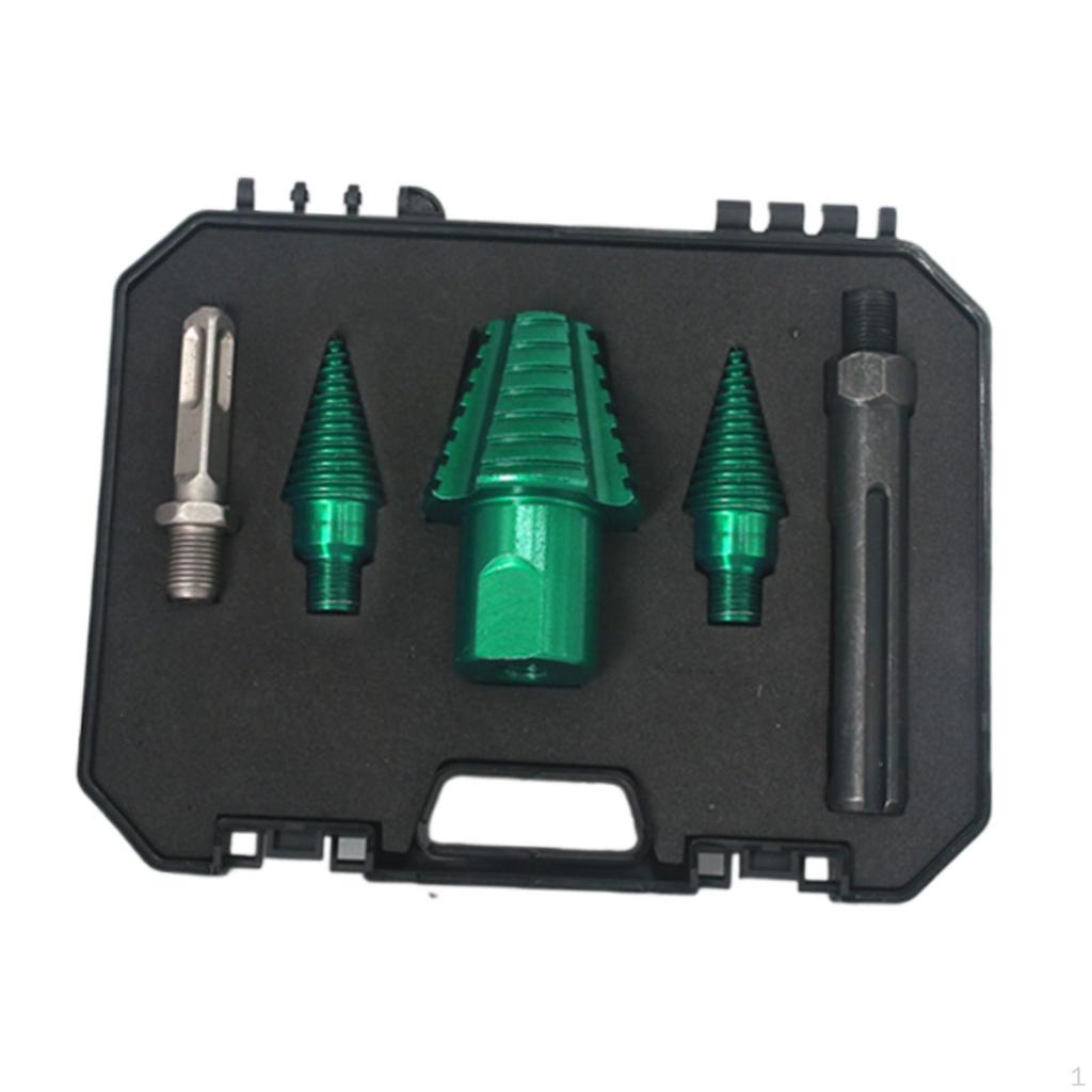 2 Pieces Wood Splitter Drill Bit Set with Splitting Cone And Made of Carbon