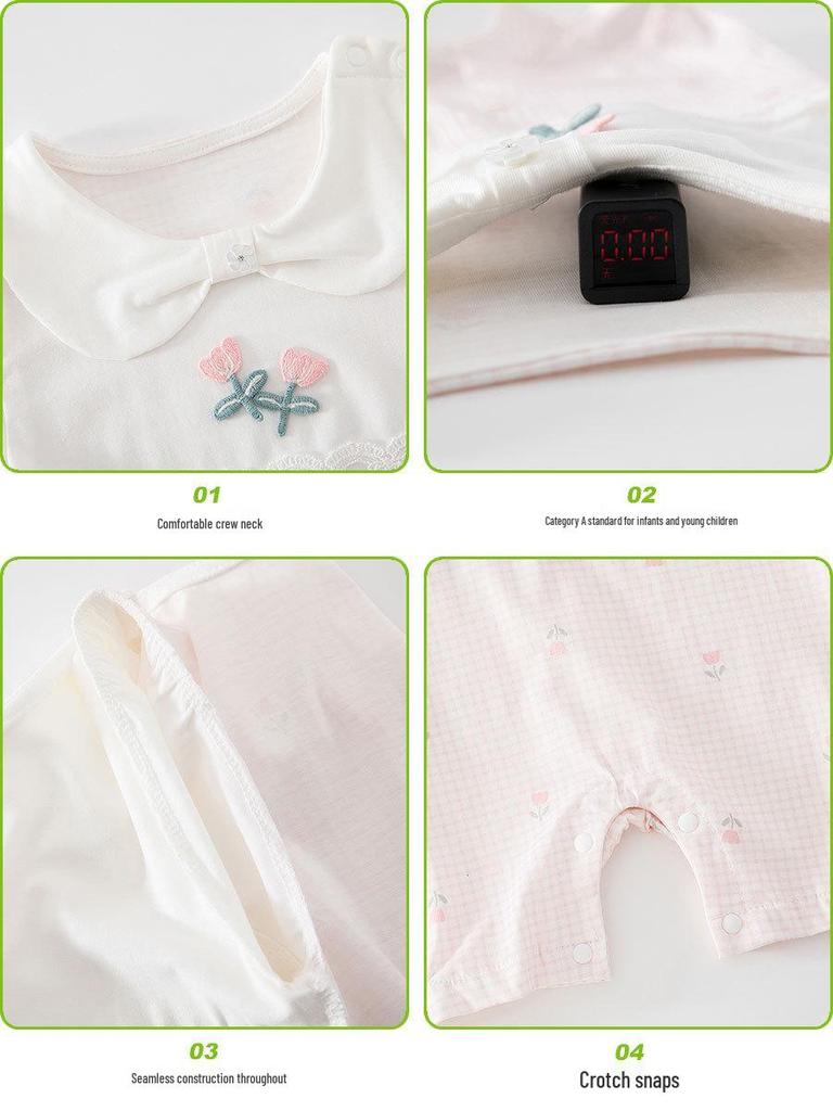 Morning Dew Baby Summer Romper – Short Sleeve, Lightweight Newborn Outfit