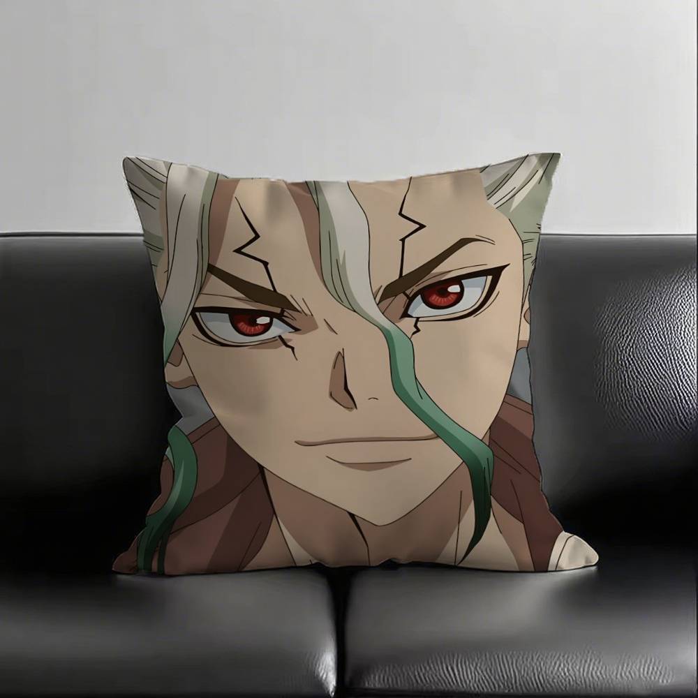 1Pc Anime Dr. Stone Pillow Case Fashion Square Pillowcase Bedroom Sofa Room Ins Decoration Leisure