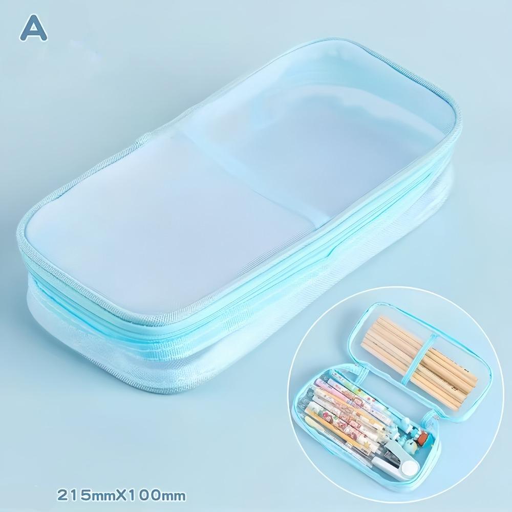 Lightweight Mesh Pencil Case Large Capacity Aesthetic Bag  Student Stationary