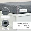 Shoe Storage Bench with Flip Drawers, Shoe Cabinet with Seat Cushion and Adjustable Shelf for Hallway, Entryway, Living Room, Bedroom, White