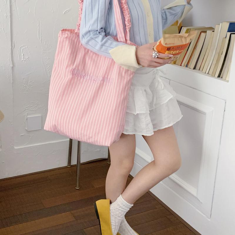 Korean StyleinsCute Striped Lightweight Bag for Women, New Student Versatile Shoulder Bag, Large-capacity Stylish Tote Bag