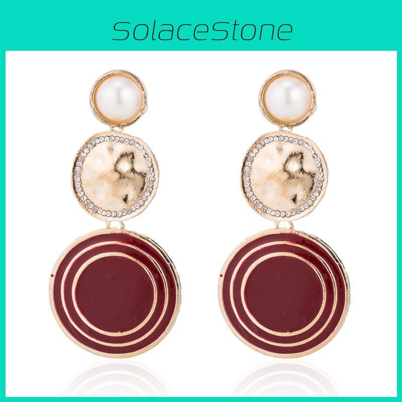 Modische Damen Perlenohrringe Geometrisches Design Elegantes Schmuckstück zum Verschenken