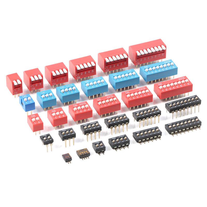 1.27/2.54mm DIP Switch, 1-10 Positions, Through-Hole/Surface Mount Toggle