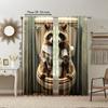 2 pcs, versatile polyester transparent curtains for home decoration Funny Raccoon for use in bedrooms and living rooms