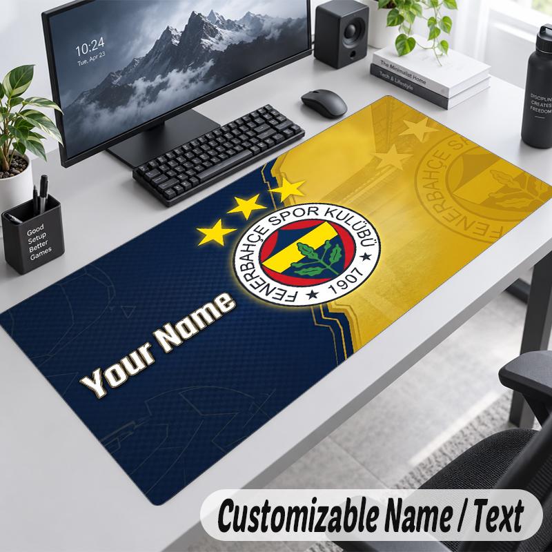 Custom Name Text Mouse Pad Fenerbahçe FC Personalized Desk Pad For Work And Gaming