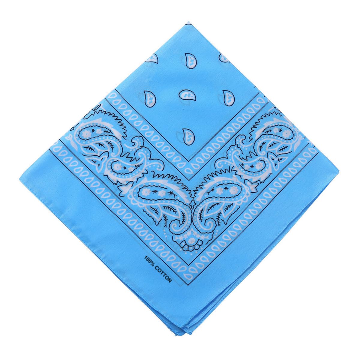 

kakatrend bandana light blue paisley 100% cotton bandana adult stylish handkerchief cotton bandana unisex do-rag large men black 55cm x 55cm небесно-голубой
