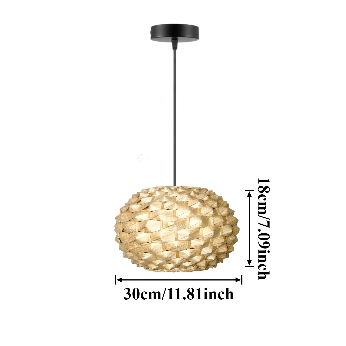 

JOYINLED Natural Bamboo Pendant Lamp, Handcrafted Rattan Chandelier E27 Bamboo Woven Ceiling Light for Modern Interior Art Space NO E27 Bulb
