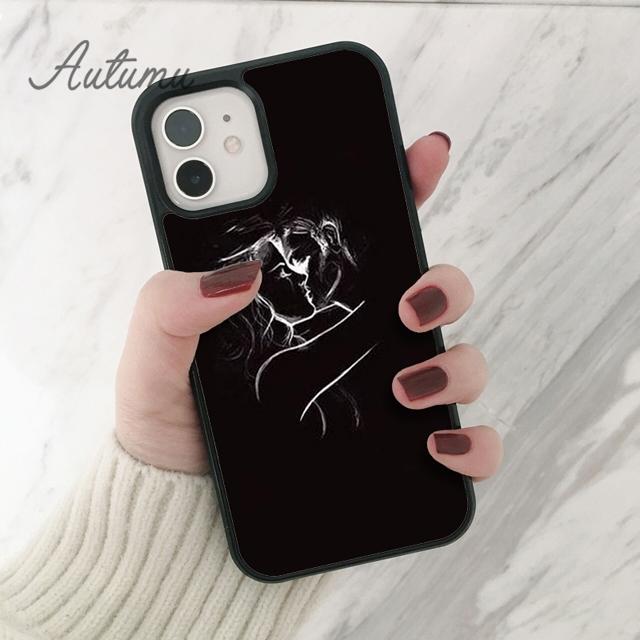 Minimalista vonal páros kéz Telefon Tok iPhone 11 12 13 14 Pro Max mini X XR XS SE 2020 6S 7 8 Plus Samsung S21 S22 héj