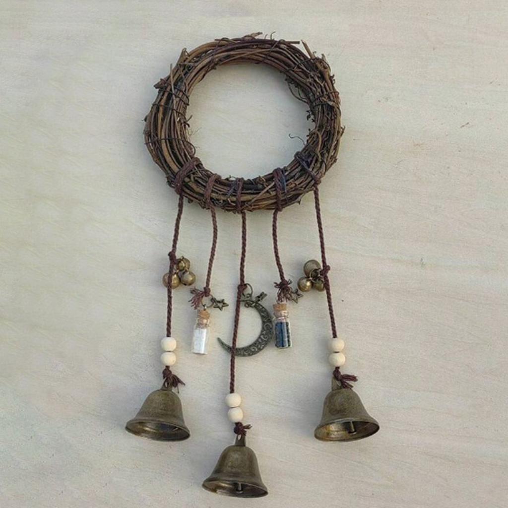 Witch Bells Protection Door Hangers Handmade Witchcraft Hanging Ornament for Living Rooms Bedrooms Kitchens