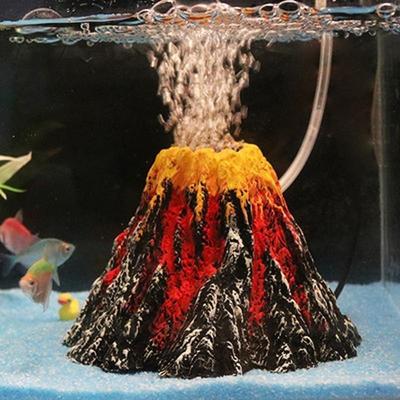 Aquarium Accessories Resin Crafts Simulation Artificial Volcano Rockery Fish Tank Decor Pet Supplies Ornament Decoration