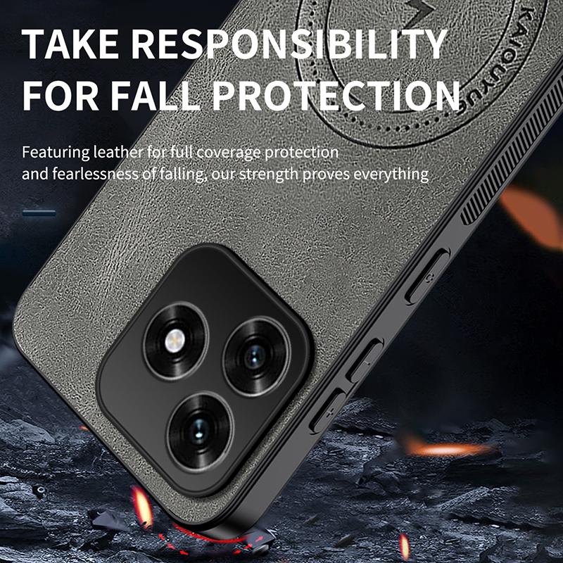 For Honor X5C+ Case for Magsafe Luxury Sheep Skin Pu Leather Magnetic Matte Cover for Honor X5 C X5Cplus Anti-drop Bumper