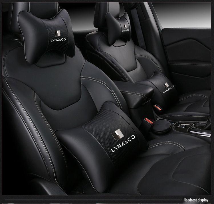 Lynk & Co High-End Autositzkissen Set: Kopfstütze, Nackenkissen, Lendenwirbelstütze für die Modelle 01, 02, 03, 05, 06.