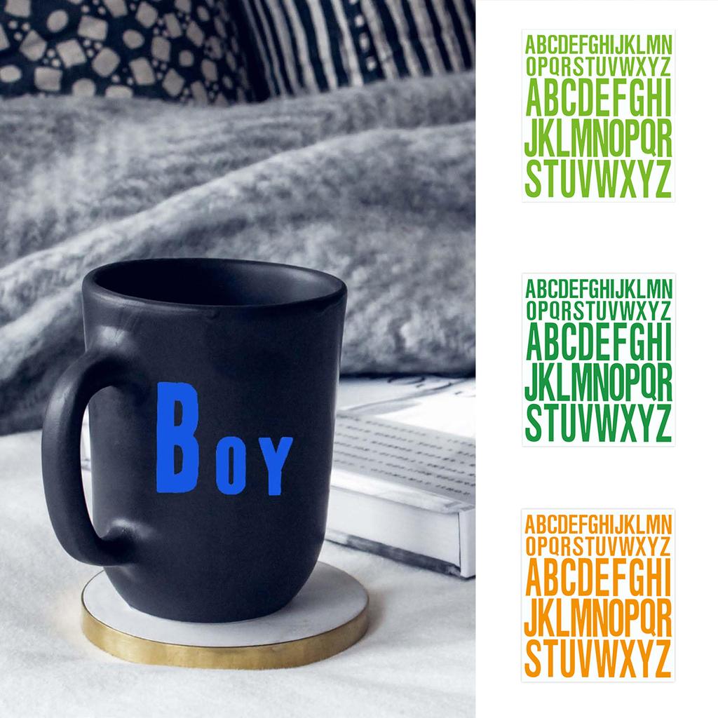 Waterproof DIY English Letter Stickers, Hand Account File Labels, Oil And Scratch Resistant PVC Stickers, Colored English Labels