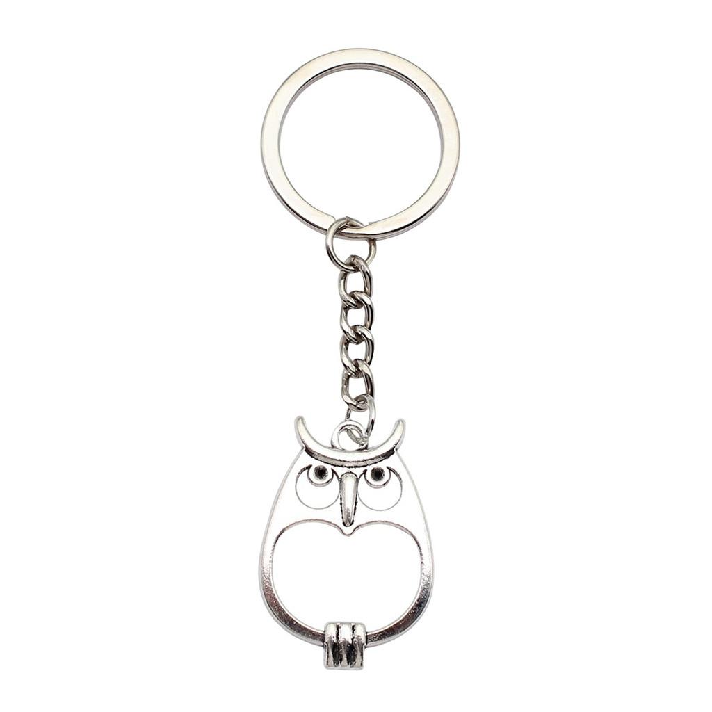 Pfauen Emaille Charms Eulen Schlüsselanhänger Vogel Anhänger Schlüsselring 28mm