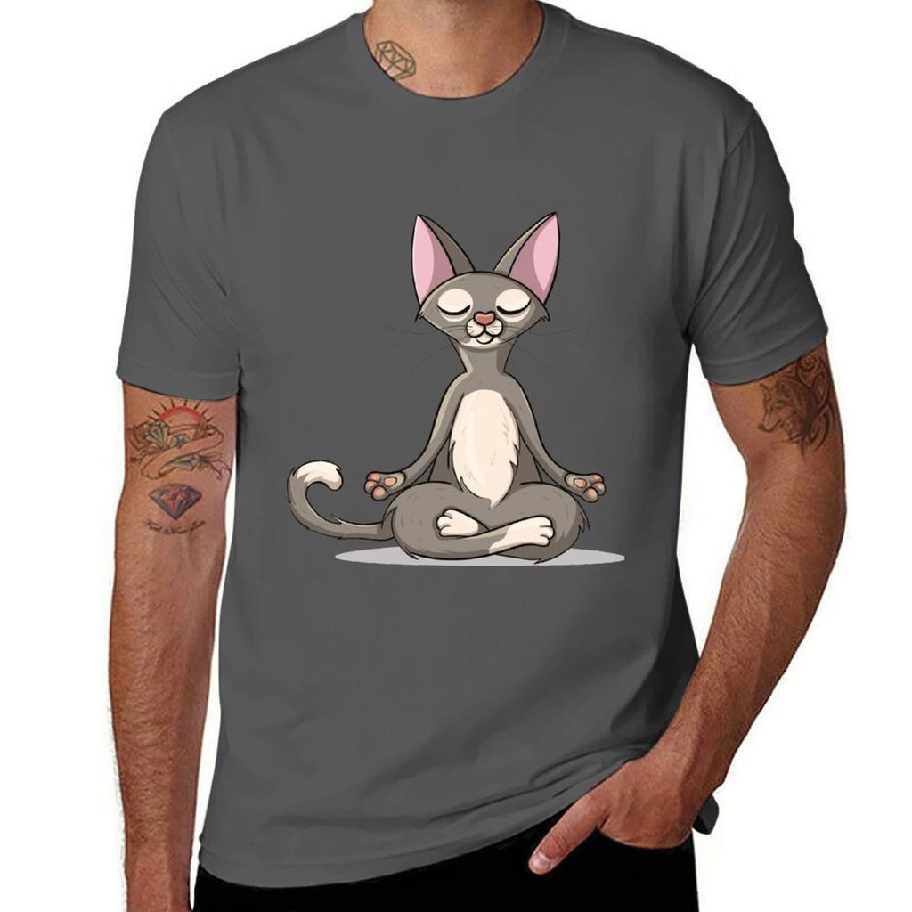 Yoga Cat Tshirt Functional Casual Short Sleeve Tee