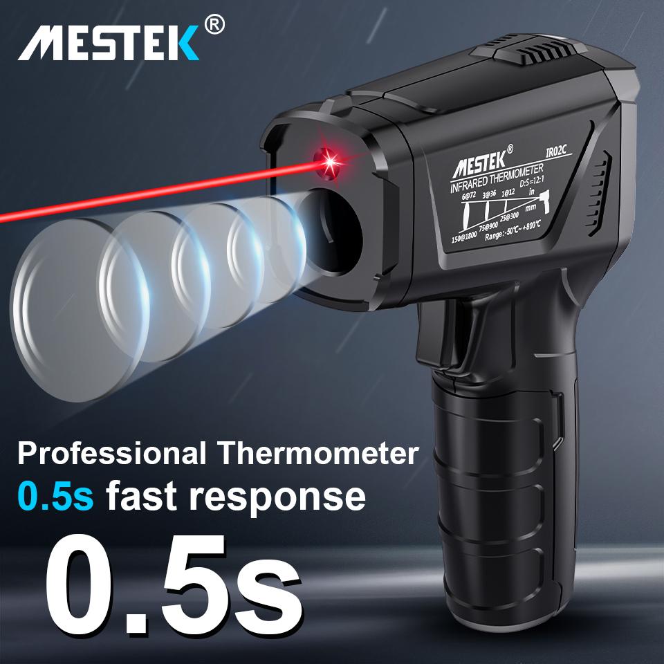 Digital Infrared Thermometer Pyrometer Outdoor Food Kitchen Thermometers Double Laser High Temperature Meter Gun IR02 Heat Meter
