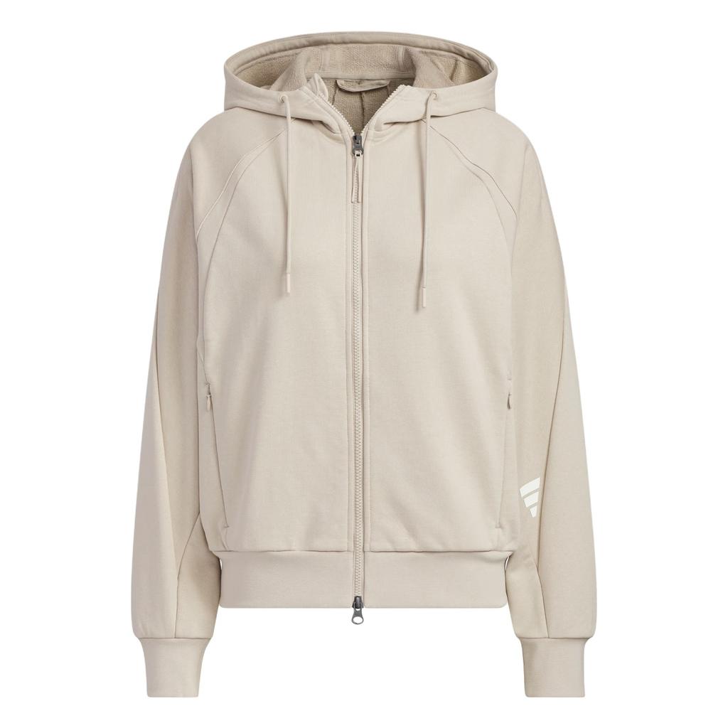 Adidas Ss25 Fos Future Style Knit Jacket Casual Sports Simple Loose Hooded Jacket Women Jacket Miracle-Brown JY8068