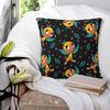 Orange Bird Square Pillowcase Pillow Cover Polyester Cushion Zip Decorative Comfort Throw Pillow for Home Sofa