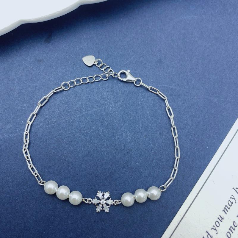 Sterling Silver Snowflake Women s Bracelet - Winter Soft Style, Exquisite Korean Gentle Fashion, Perfect Christmas Gift 925 Sterling Silver