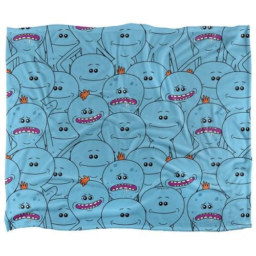 Rick And Morty Silky Crowd Mr Meeseeks Supersoft Blanket