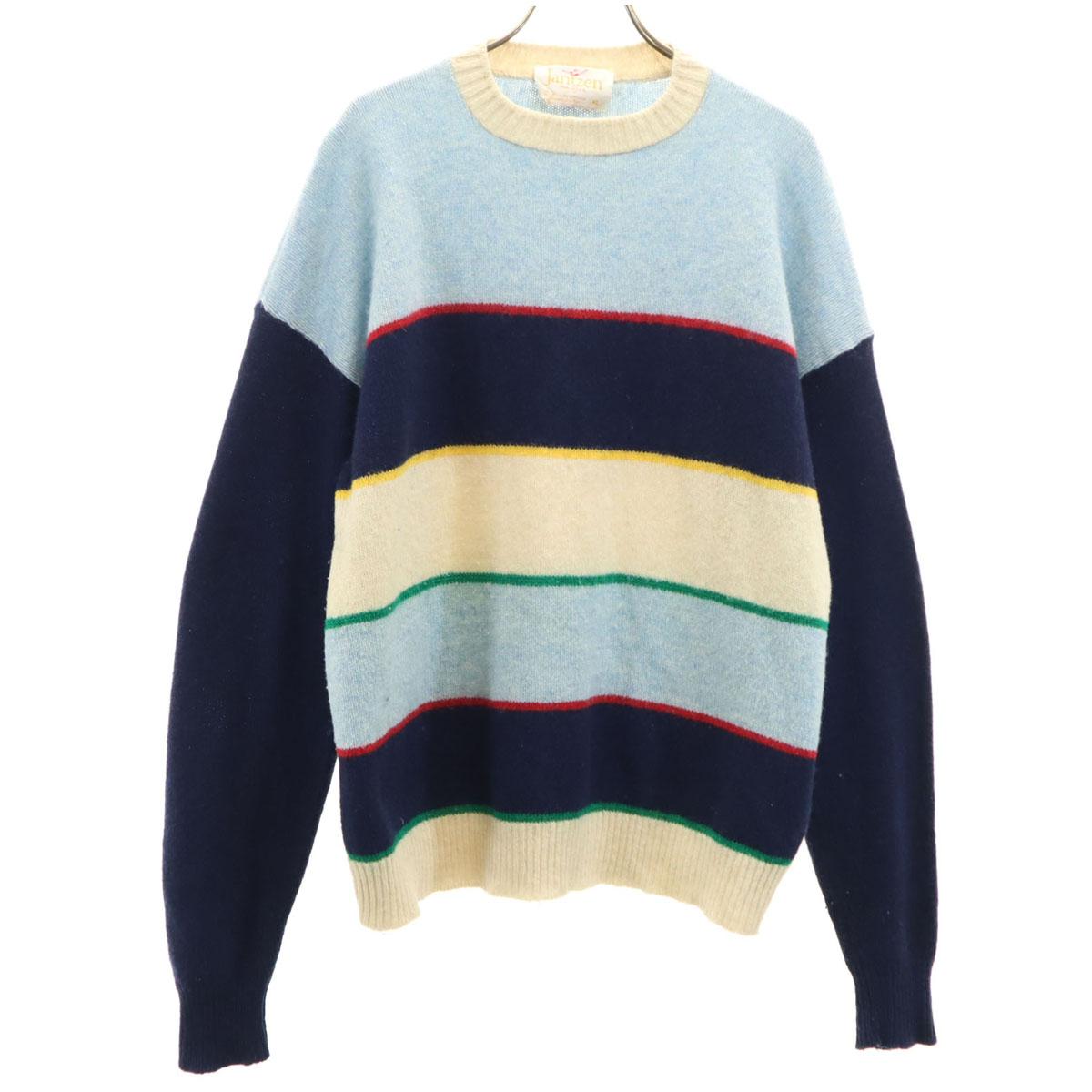 

Jantzen 70-е годы Сделано в США Винтажный свитер крупной вязки с узорной каймой Женский Б/У