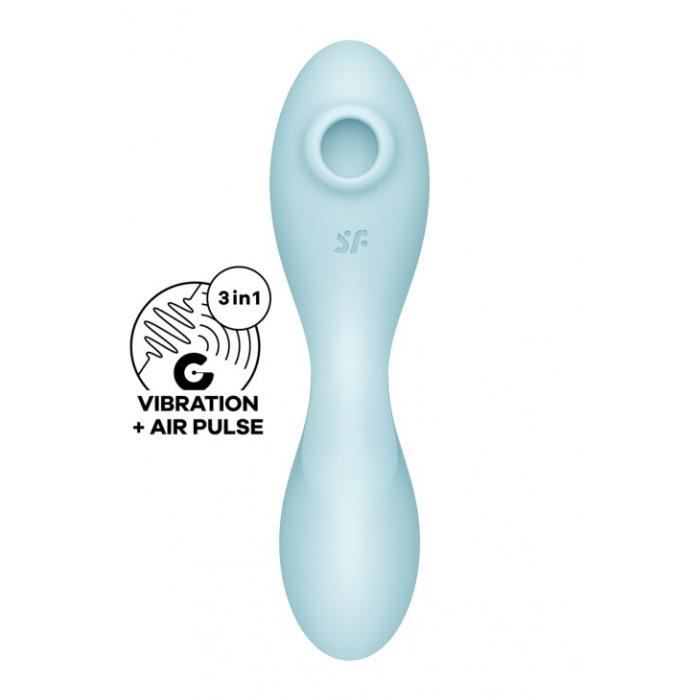 Sextoy - Satisfyer - Curvy Trinity 5+ - Bleu clair - Double stimulation - 3 moteurs puissants