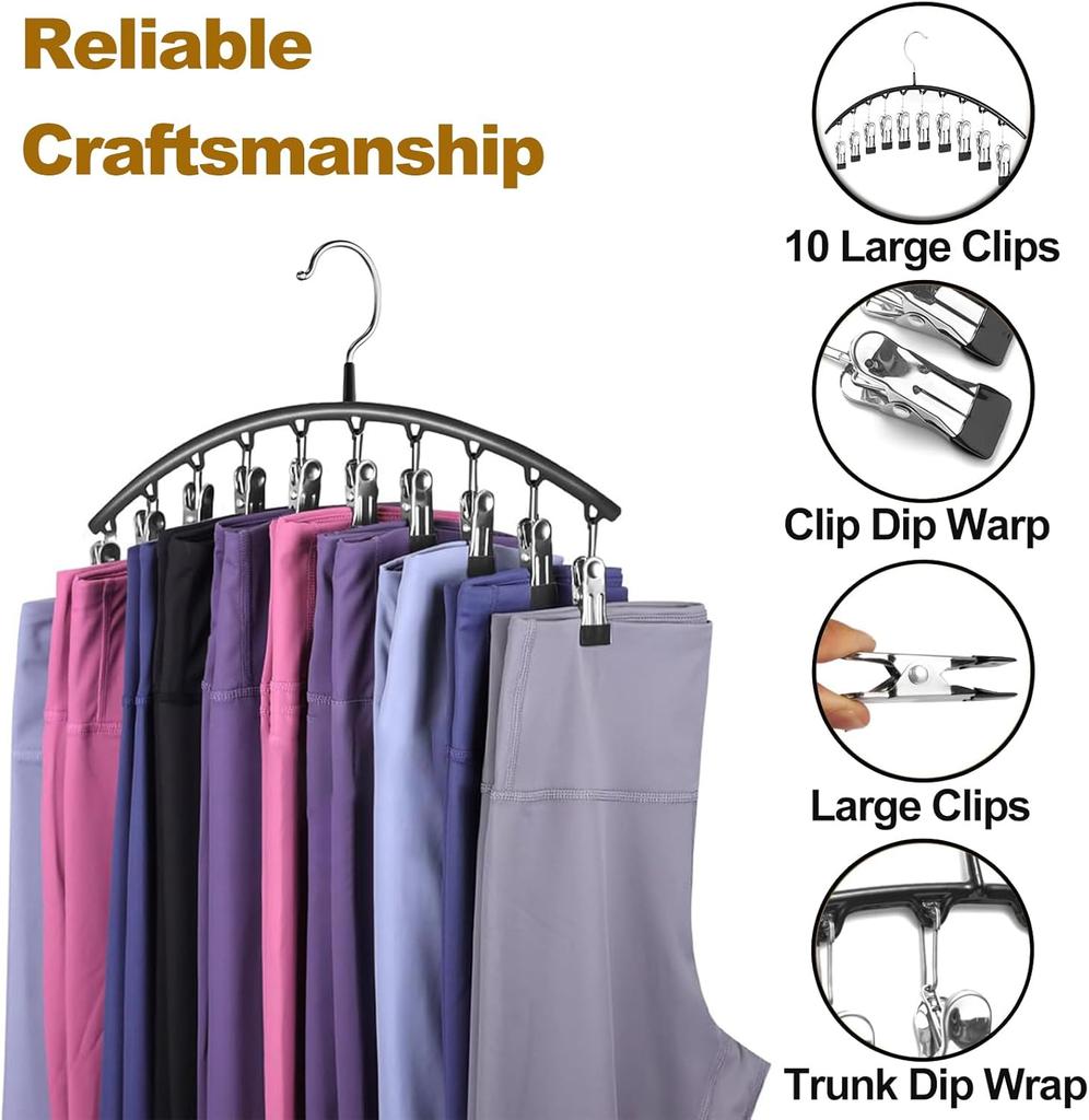 1/2/3PCS  Legging Organizer for Closet, Pants Hangers With10 Clips Holds Space Saving Hanging Closet Organizer