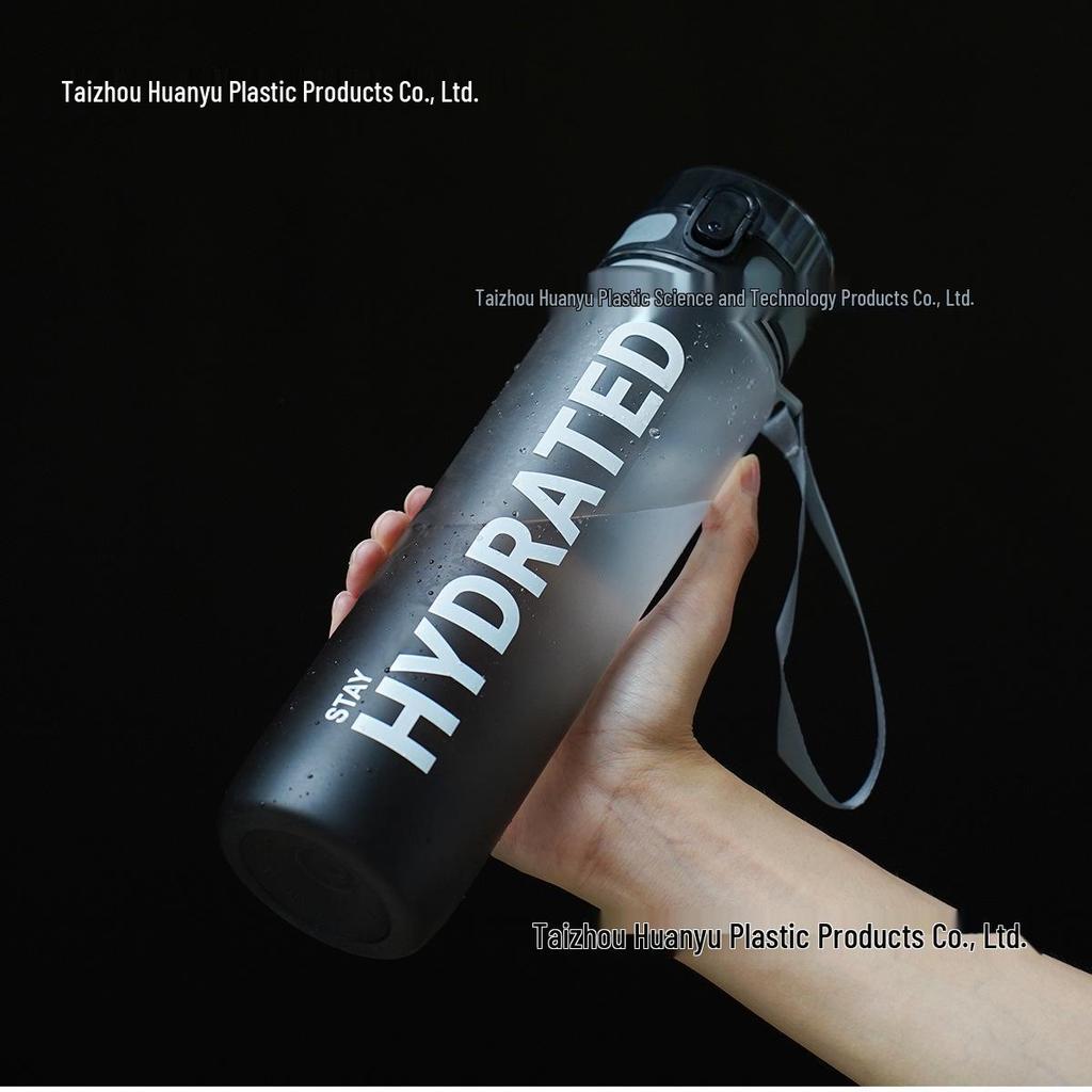 Bouteille d'eau de sport étanche 1000 ml: Tasse en plastique portable de grande capacité avec graduation pour une utilisation en extérieur