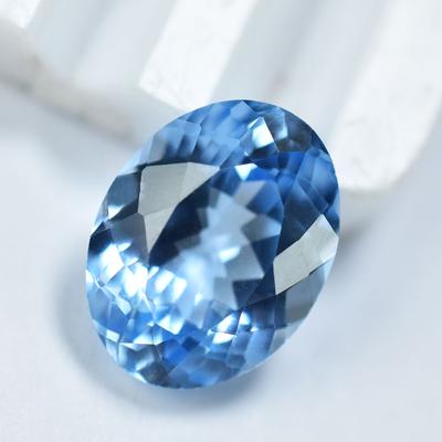 AAA+ Přírodní fazetovaný nebesky modrý akvamarín oválný výbrus 10,14 ct Certifikovaný drahokam