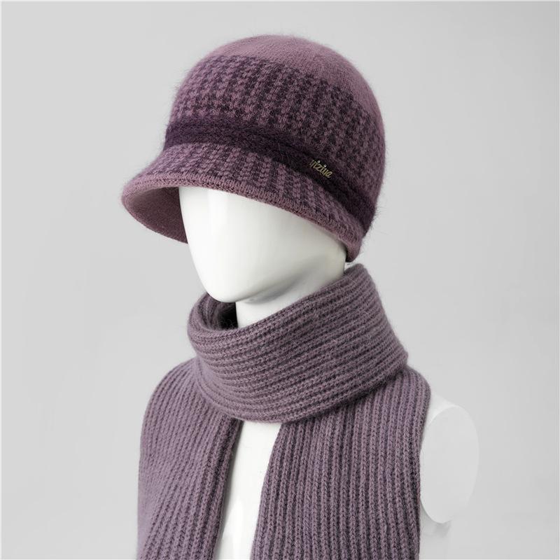 Hat Female Autumn and Winter Rabbit Hair Thermal Basin Hat Fleece Thickened Wool Hat