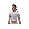 Round Neck Fashion Versatile Short Sleeve T-Shirt Women Tops White HJ0197-133