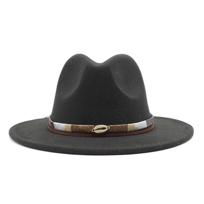 Spring Simple Casual Warm Woolen Top Hat Versatile British Belt Jazz Hat Men'S Hat