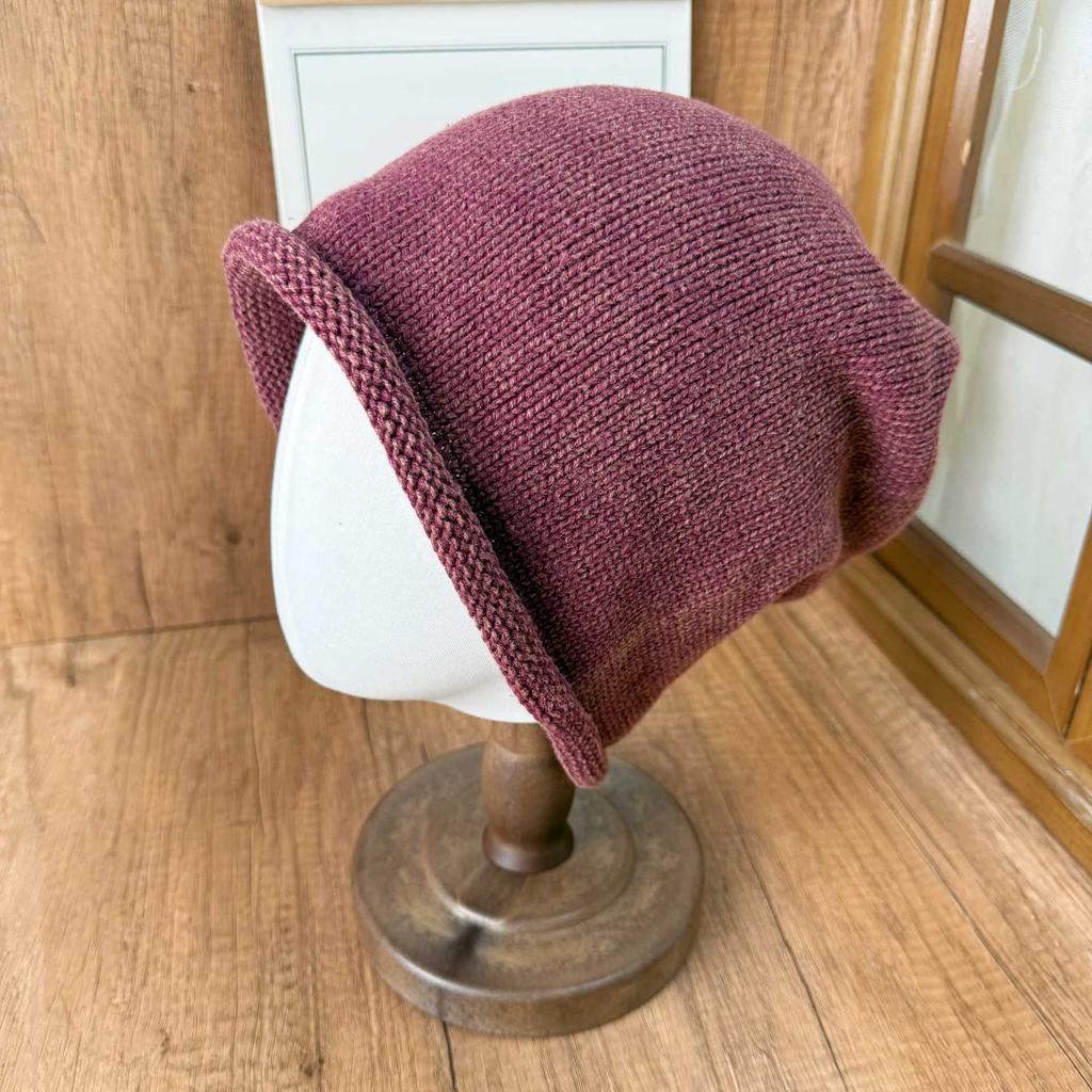 Atmosphere retro crimped stacking hat knitted cold hat women's autumn and winter blended wool hat slack commuter bald hat
