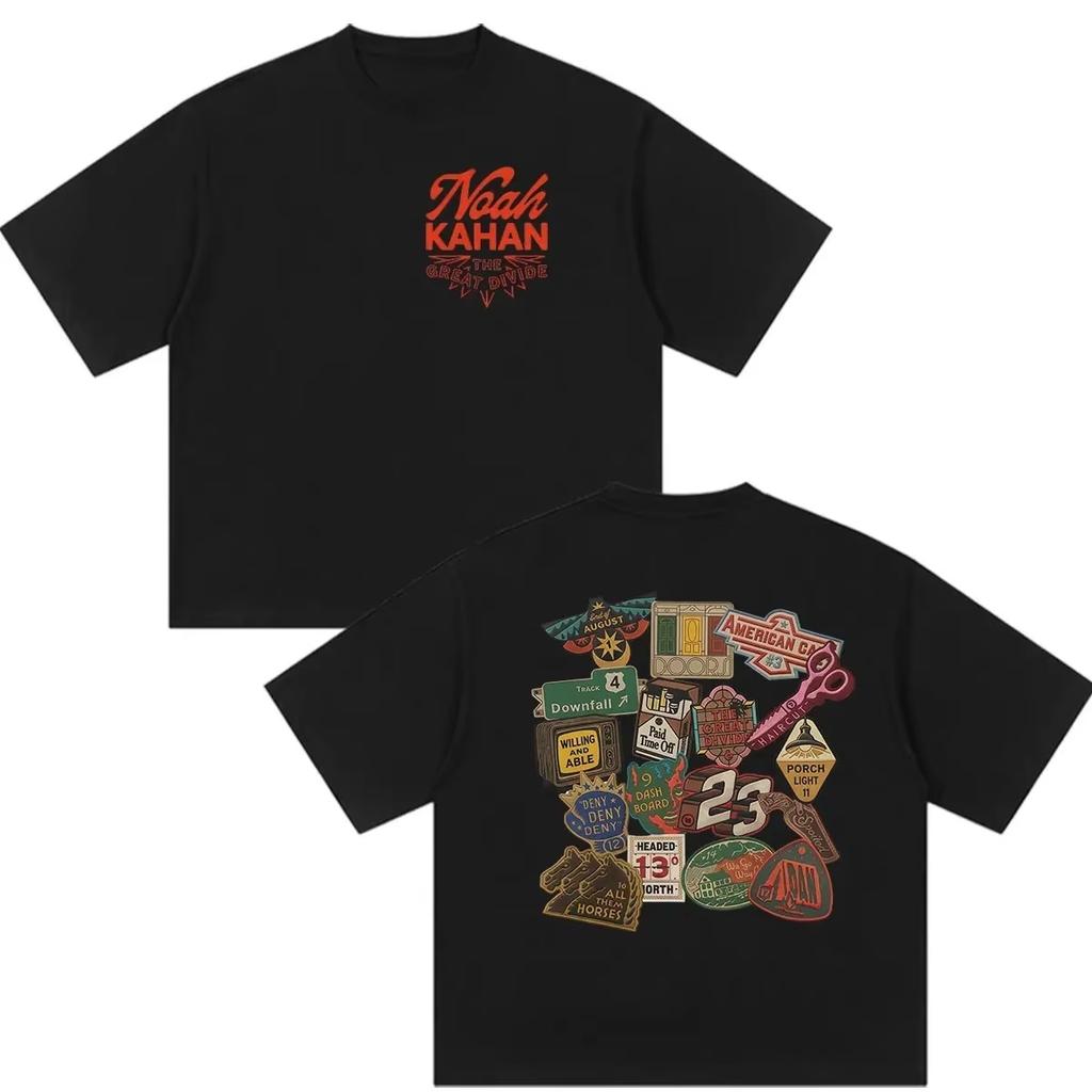 Noah Kahan The Great Divide Tour 2026 Graphic Tshirt Vintage High Quality Oversized Harajuku Clothing Short Sleeve Casual Tees