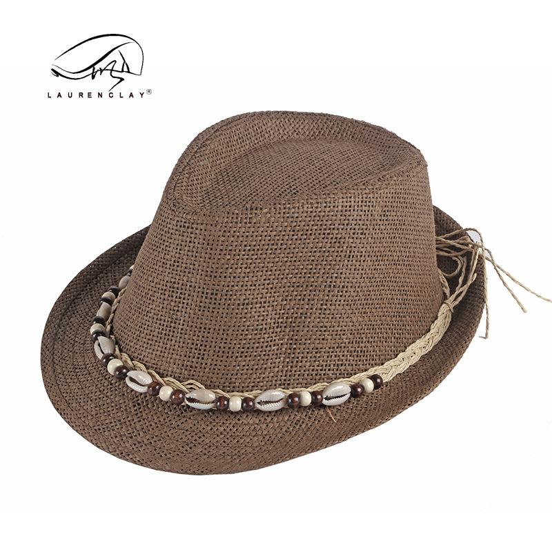 Summer sunshade sunscreen topper hat women's simple casual beach hat men's jazz hat straw woven handmade straw hat