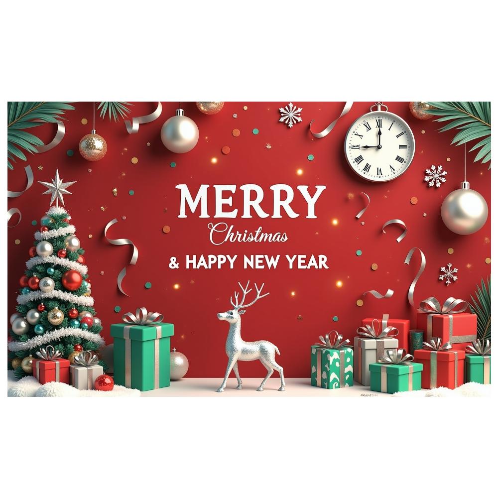 Christmas Backdrop Christmas Tree Design New Year Banner Happy New Year Banner Holiday Theme Christmas Banner For Shopping Mall