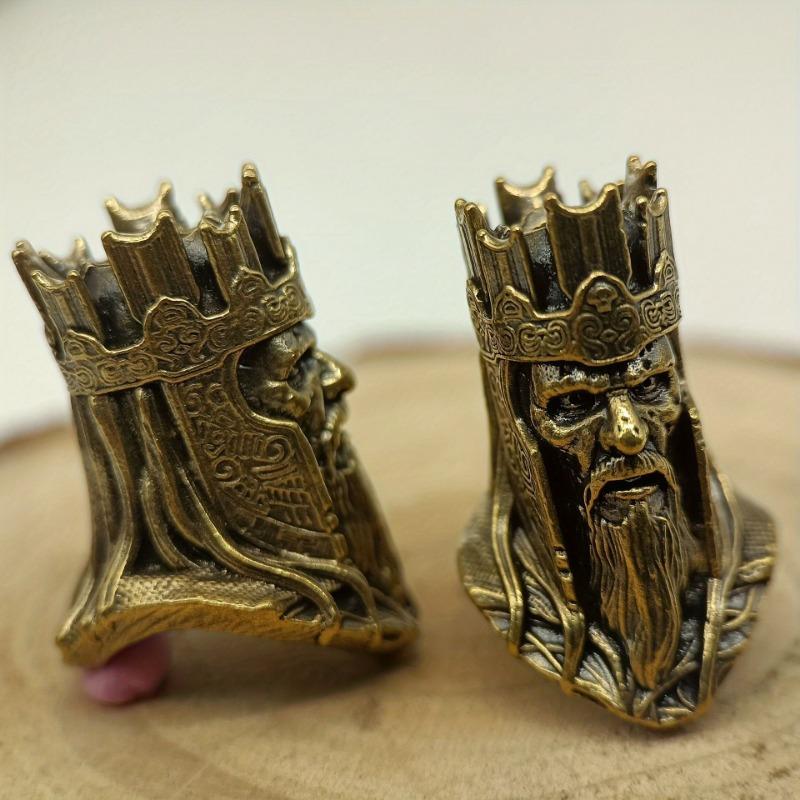 Skeleton King Brass Knife Beads EDC DIY Paracord Woven Bracelet Lanyard Pendants Head Sculpture Outdoor Tool Hangings