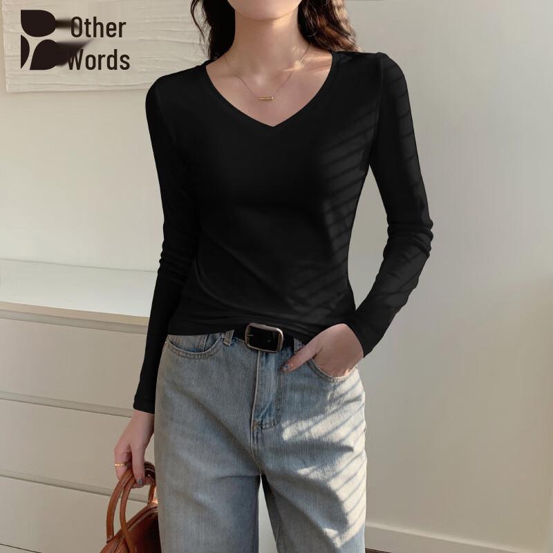 Women s V-Neck Long Sleeve Slim Fit T-Shirt 37
