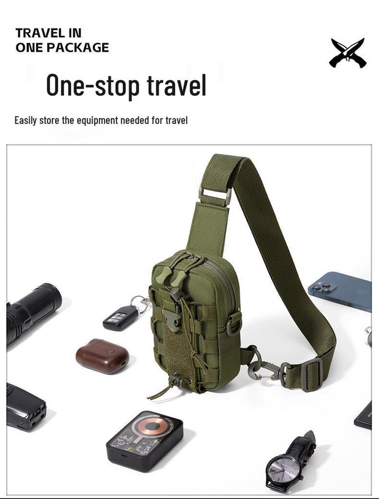 Men's Tactical Camouflage Crossbody Bag - Multi-Functional, Portable Outdoor Chest Bag for Camping, Sports & Cycling