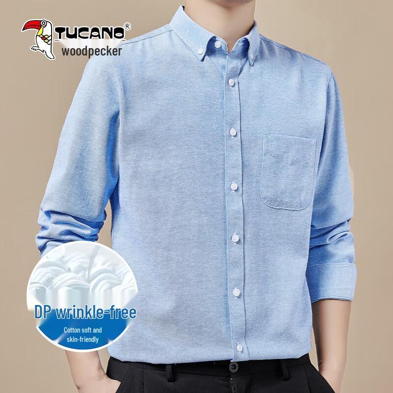Woodpecker Men s Easy-Care Xinjiang Cotton Long-Sleeve Shirt 41