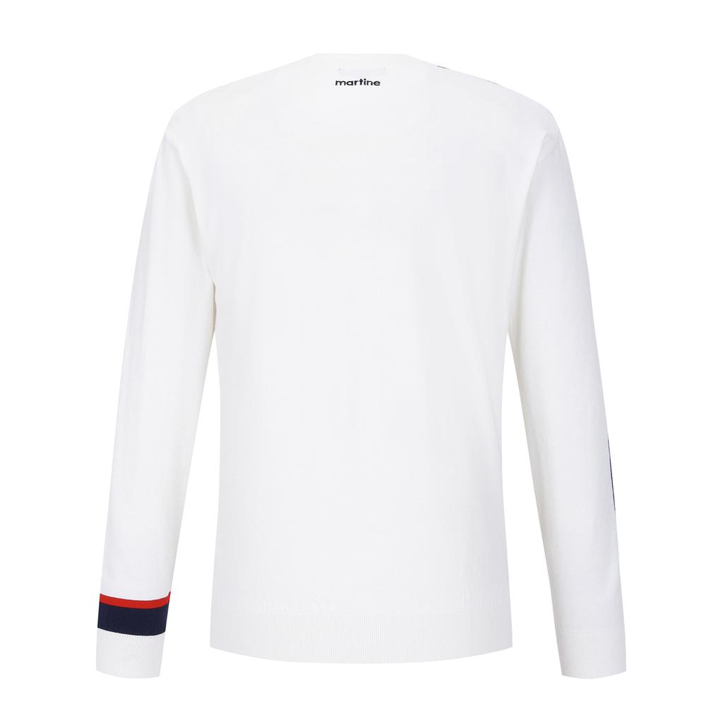 MARTINE GOLF Line Point Round Knit Sweater_O/White (Men)