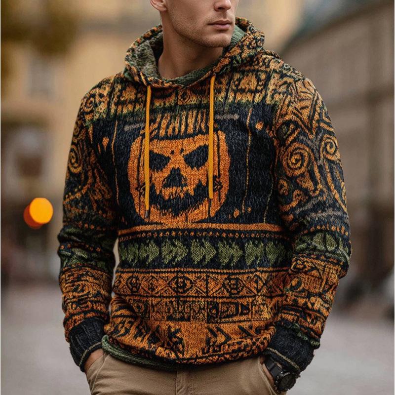 2025 Hooded 3D Print Halloween Sweatshirt - Women's European/American Autumn & Winter Edition