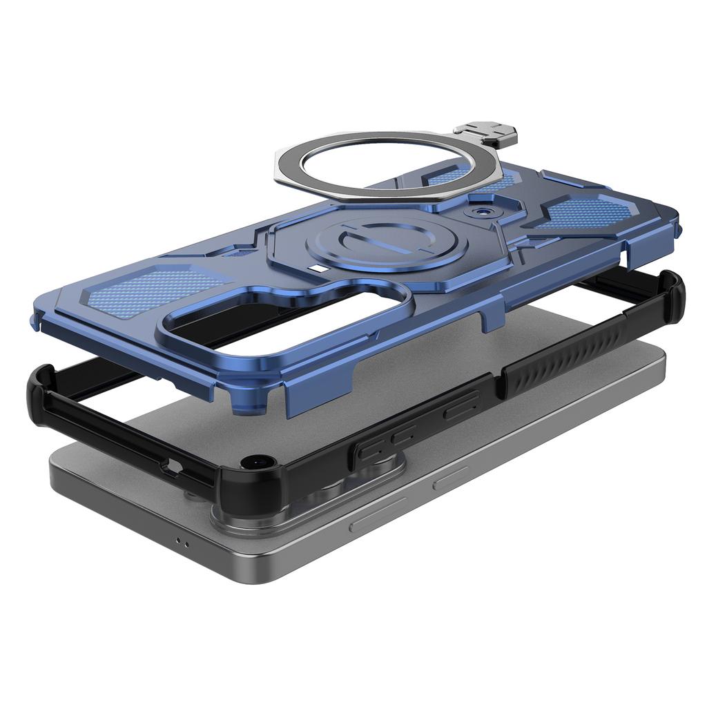 For Samsung Galaxy S26 Ultra Magnetic Case Rotating Metal Kickstand Shockproof PC + TPU Phone Back Cover