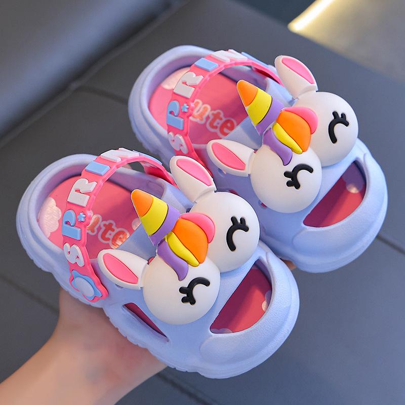 Children's Clogs Baby Slippers Boys and Girls Summer Sandals Closed-Toe Toddler Kids Bath Non-Slip Soft Sole Beach