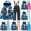 Children's Fashion Skiwear Set Boys' And Girls' Thickened Waterproof Warm Ski Suit Jacket And Trousers Outfit Set
