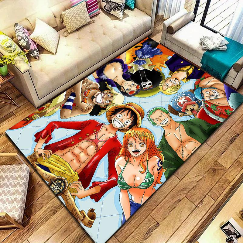 Covor Anime One Piece pentru Sufragerie, Dormitor, Casă, Decorare Canapea, Covor Antiderapant pentru Joacă Copii
