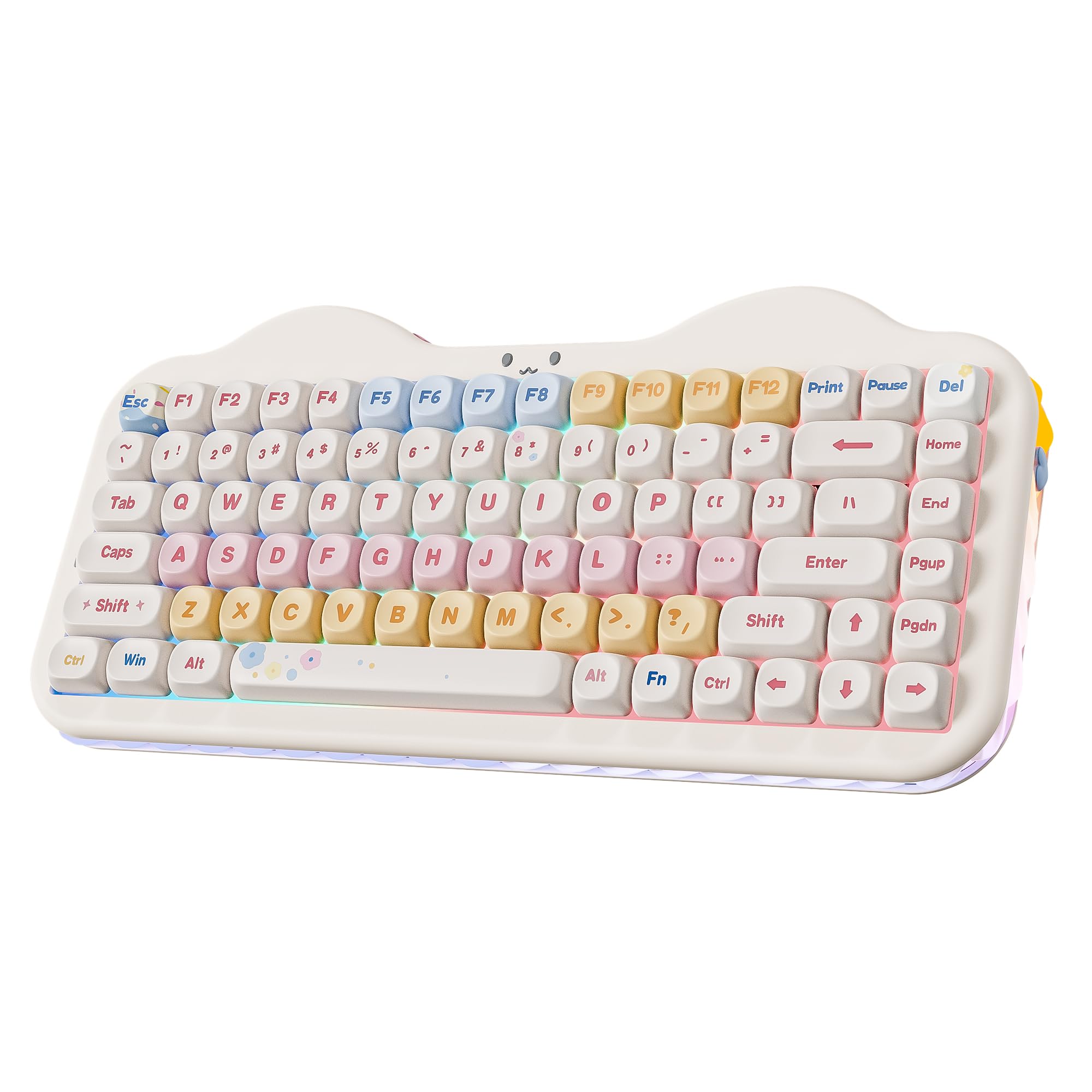 

YUNZII C75 Бездротова Механічна Кремова NKRO PBT MOA RGB Gasket Мила Торт Технічні Стандарти Сертифікація Сертифікований Цукерка Лінійна Клавіатура, 75% Розкладка, бежевий