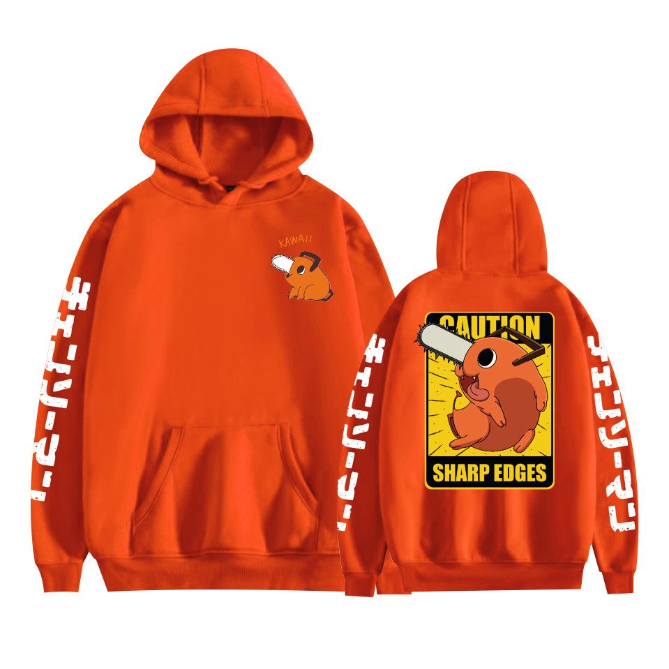 

Mens Womens Hoodie Chainsaw Man Hoodies Streetwear Casual Cartoon Printed Hooded Pullover Sweatshirts XXS помаранчевий
