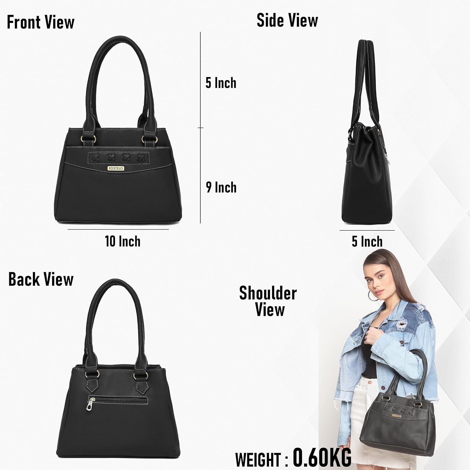 Женская сумка из искусственной кожи со стороны океана (большой) 10 x 9 x 5 in коричневый — фото 18